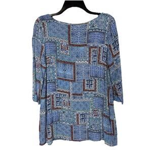 J. Jill Tunic Top Women’s M 3/4 Sleeve Lightweight Casual Boho Spring